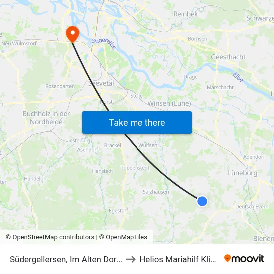 Südergellersen, Im Alten Dorfe to Helios Mariahilf Klinik map