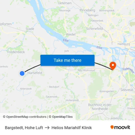 Bargstedt, Hohe Luft to Helios Mariahilf Klinik map