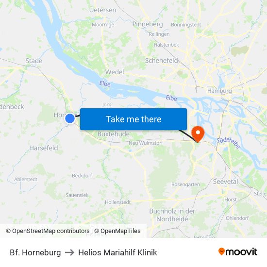 Bf. Horneburg to Helios Mariahilf Klinik map