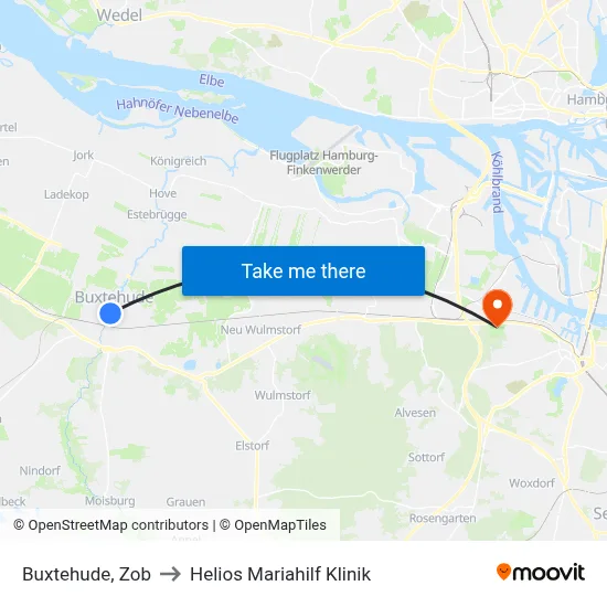 Buxtehude, Zob to Helios Mariahilf Klinik map