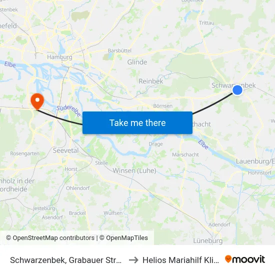 Schwarzenbek, Grabauer Straße to Helios Mariahilf Klinik map