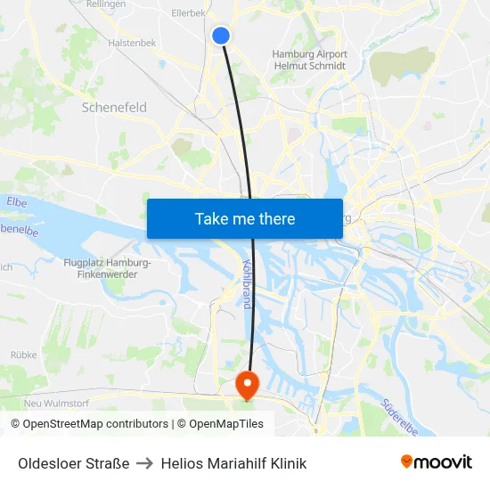 Oldesloer Straße to Helios Mariahilf Klinik map