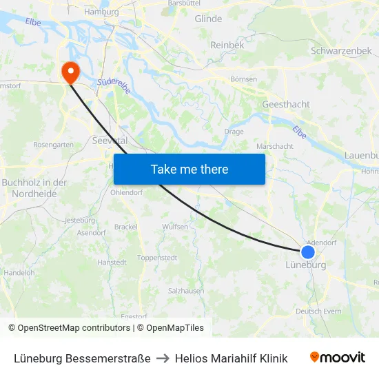 Lüneburg Bessemerstraße to Helios Mariahilf Klinik map