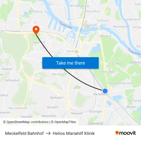 Meckelfeld Bahnhof to Helios Mariahilf Klinik map
