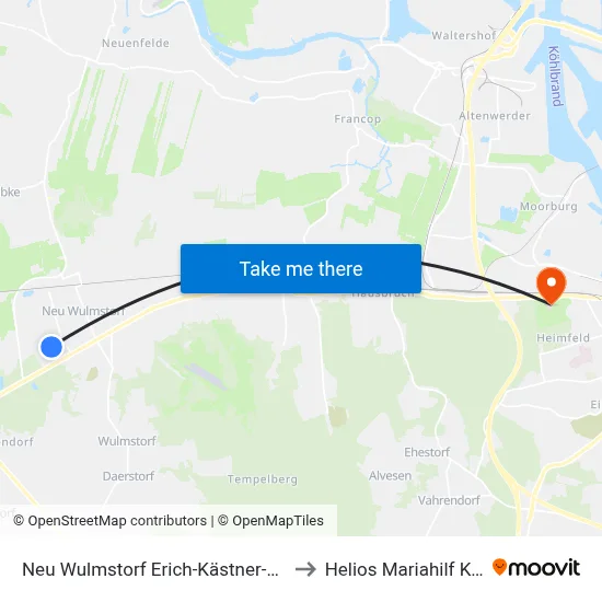 Neu Wulmstorf Erich-Kästner-Straße to Helios Mariahilf Klinik map