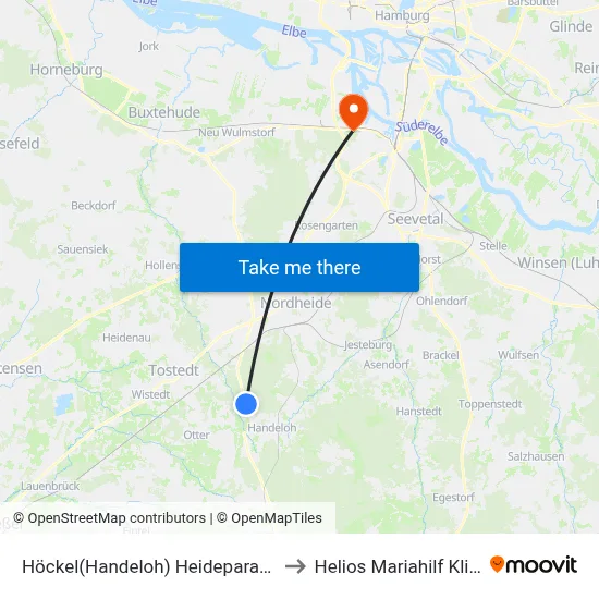 Höckel(Handeloh) Heideparadies to Helios Mariahilf Klinik map