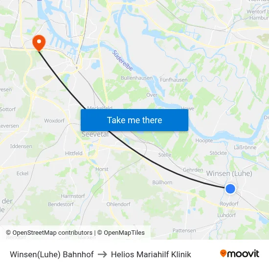 Winsen(Luhe) Bahnhof to Helios Mariahilf Klinik map