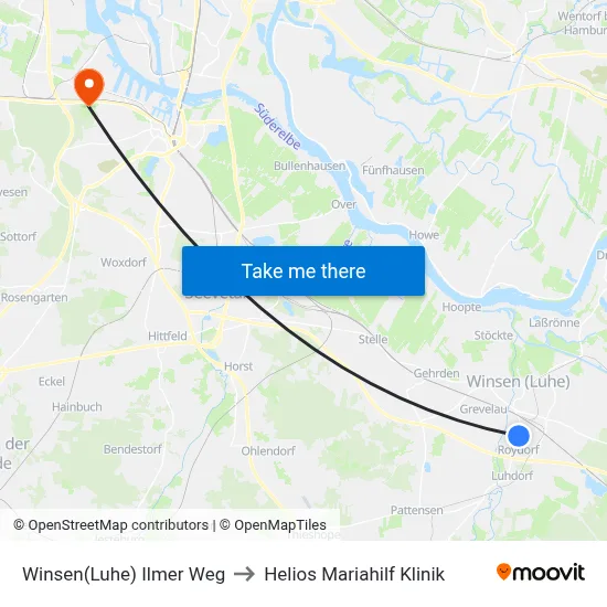 Winsen(Luhe) Ilmer Weg to Helios Mariahilf Klinik map