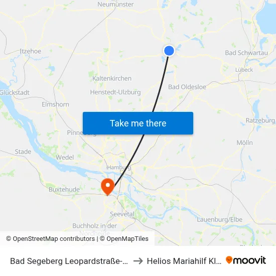 Bad Segeberg Leopardstraße-Nord to Helios Mariahilf Klinik map