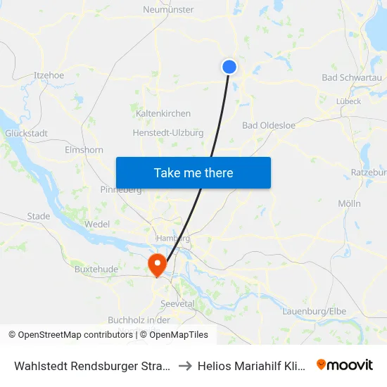 Wahlstedt Rendsburger Straße to Helios Mariahilf Klinik map