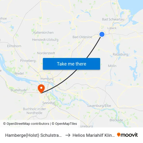 Hamberge(Holst) Schulstraße to Helios Mariahilf Klinik map