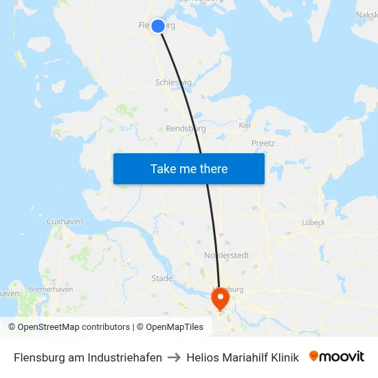 Flensburg am Industriehafen to Helios Mariahilf Klinik map