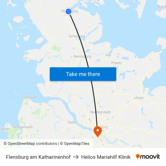 Flensburg am Katharinenhof to Helios Mariahilf Klinik map