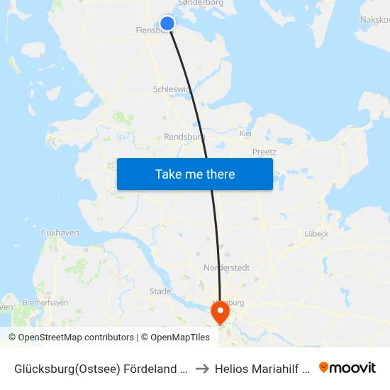 Glücksburg(Ostsee) Fördeland Therme to Helios Mariahilf Klinik map