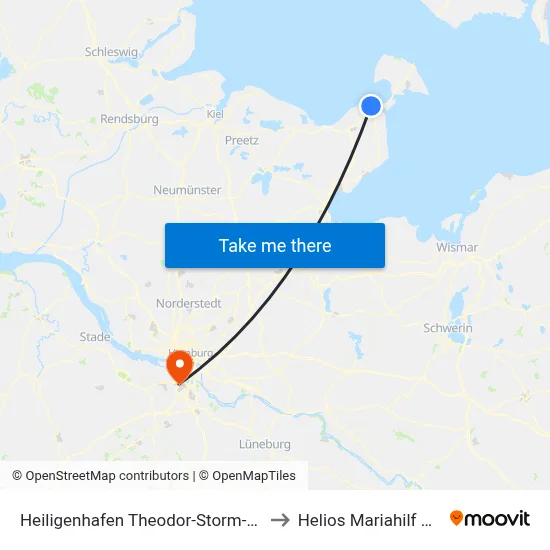 Heiligenhafen Theodor-Storm-Straße to Helios Mariahilf Klinik map