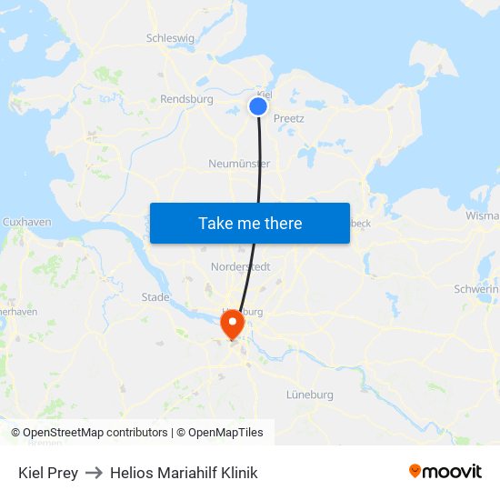 Kiel Prey to Helios Mariahilf Klinik map