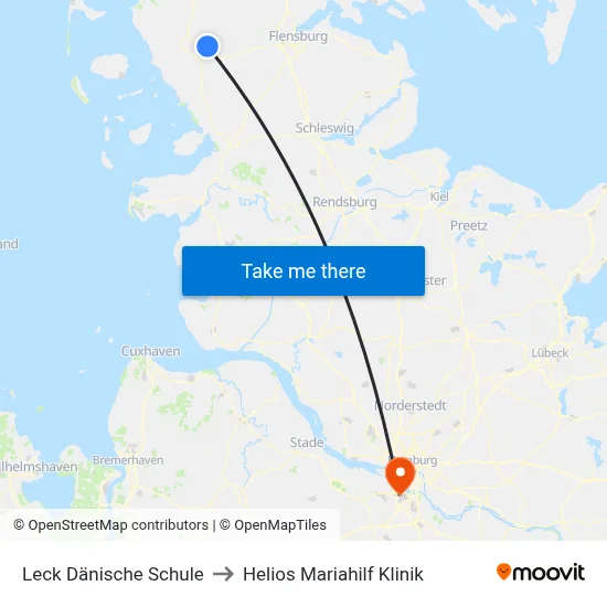 Leck Dänische Schule to Helios Mariahilf Klinik map