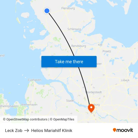 Leck Zob to Helios Mariahilf Klinik map