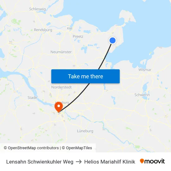 Lensahn Schwienkuhler Weg to Helios Mariahilf Klinik map