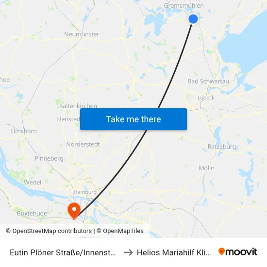 Eutin Plöner Straße/Innenstadt to Helios Mariahilf Klinik map