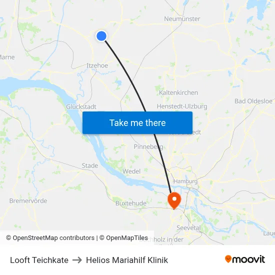 Looft Teichkate to Helios Mariahilf Klinik map