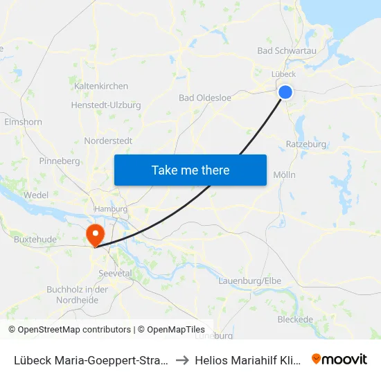 Lübeck Maria-Goeppert-Straße to Helios Mariahilf Klinik map