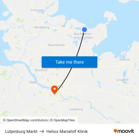 Lütjenburg Markt to Helios Mariahilf Klinik map