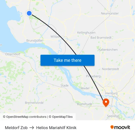 Meldorf Zob to Helios Mariahilf Klinik map