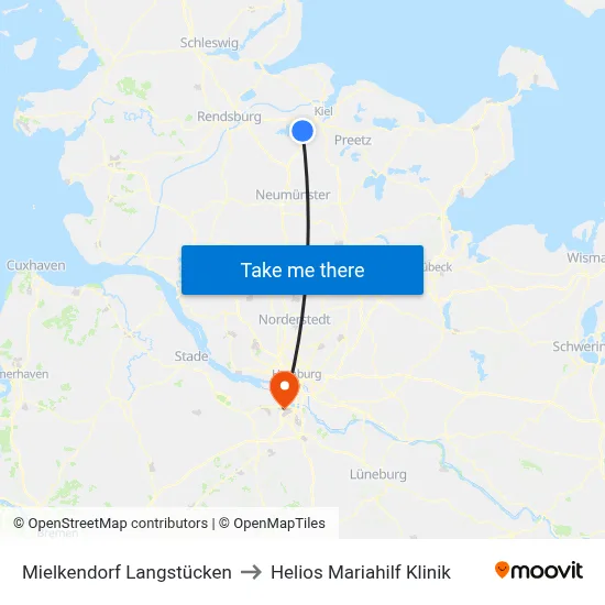 Mielkendorf Langstücken to Helios Mariahilf Klinik map