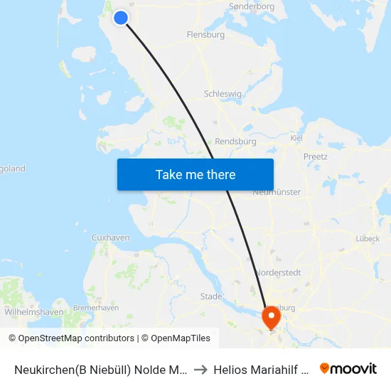 Neukirchen(B Niebüll) Nolde Museum to Helios Mariahilf Klinik map