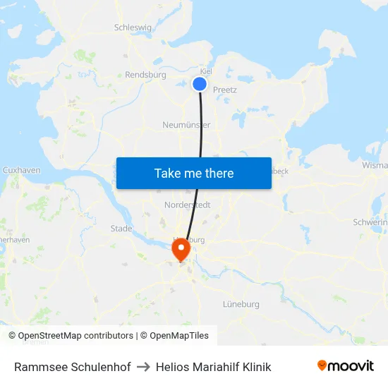 Rammsee Schulenhof to Helios Mariahilf Klinik map