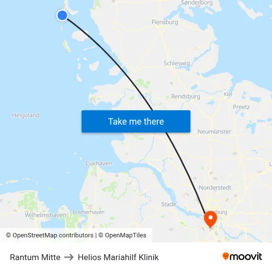 Rantum Mitte to Helios Mariahilf Klinik map