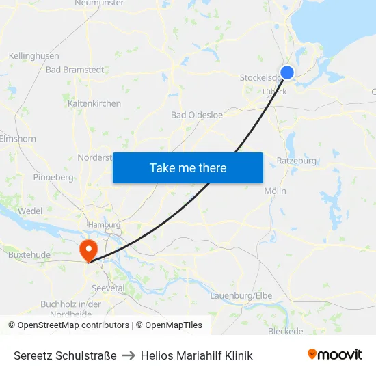 Sereetz Schulstraße to Helios Mariahilf Klinik map