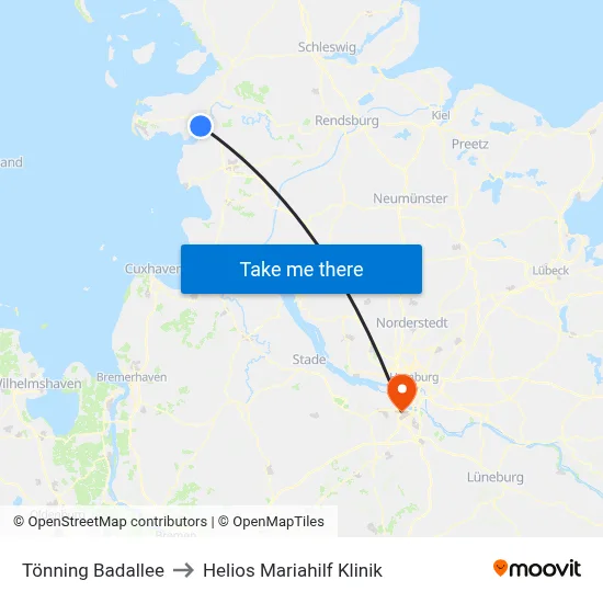 Tönning Badallee to Helios Mariahilf Klinik map