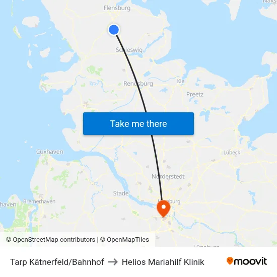 Tarp Kätnerfeld/Bahnhof to Helios Mariahilf Klinik map
