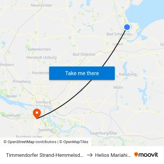 Timmendorfer Strand-Hemmelsdorf Seestraße to Helios Mariahilf Klinik map