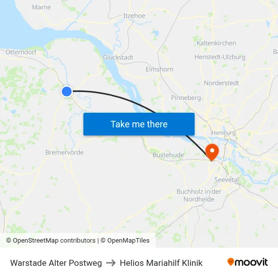 Warstade Alter Postweg to Helios Mariahilf Klinik map