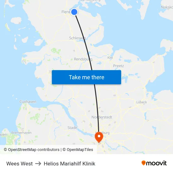 Wees West to Helios Mariahilf Klinik map
