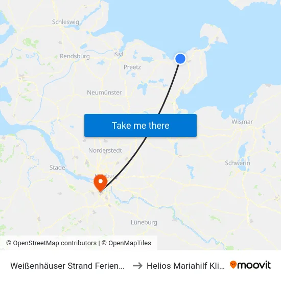 Weißenhäuser Strand Ferienpark to Helios Mariahilf Klinik map
