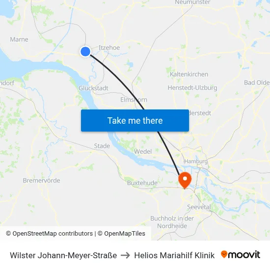Wilster Johann-Meyer-Straße to Helios Mariahilf Klinik map