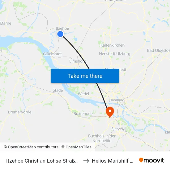 Itzehoe Christian-Lohse-Straße (Ost) to Helios Mariahilf Klinik map
