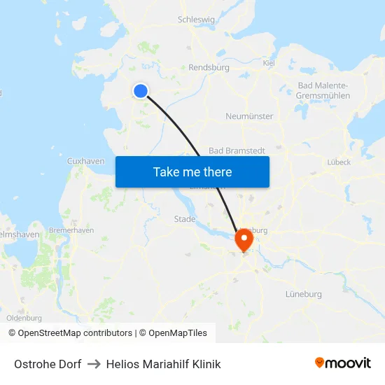 Ostrohe Dorf to Helios Mariahilf Klinik map