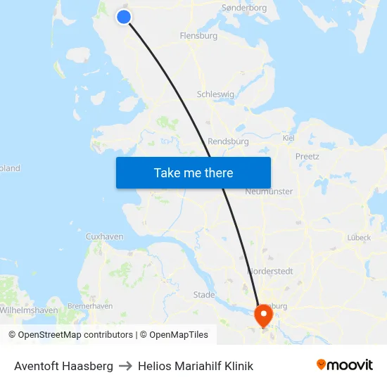Aventoft Haasberg to Helios Mariahilf Klinik map