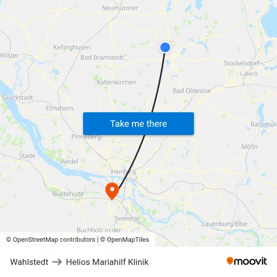 Wahlstedt to Helios Mariahilf Klinik map