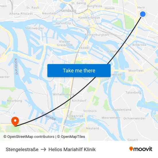Stengelestraße to Helios Mariahilf Klinik map