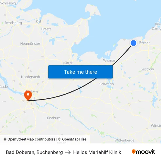 Bad Doberan, Buchenberg to Helios Mariahilf Klinik map