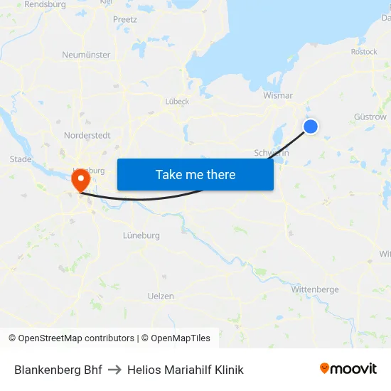 Blankenberg Bhf to Helios Mariahilf Klinik map