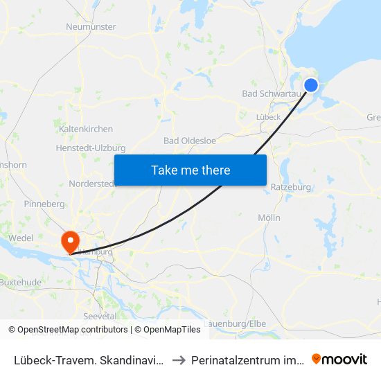 Lübeck-Travem. Skandinavienkai to Perinatalzentrum im Aka map