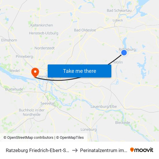 Ratzeburg Friedrich-Ebert-Straße to Perinatalzentrum im Aka map
