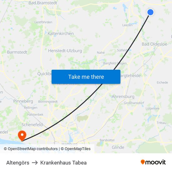 Altengörs to Krankenhaus Tabea map